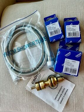 Grohe Parts~Chrome 150cm Shower Hose and Replacement Cartridge Kit
